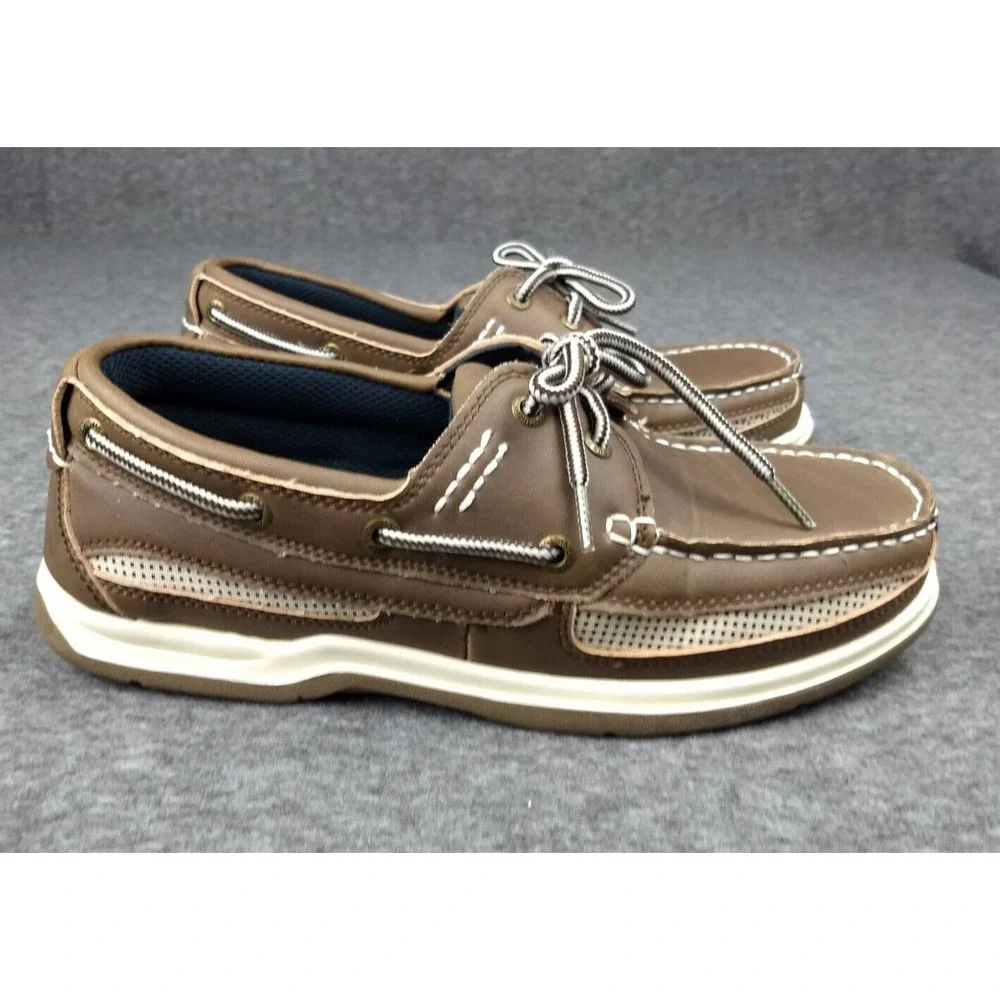 Island Surf Co Boat Deck Shoes Cod Dark Brown Men's 8M Lace Up Round Toe Cushion - Picture 10 of 16